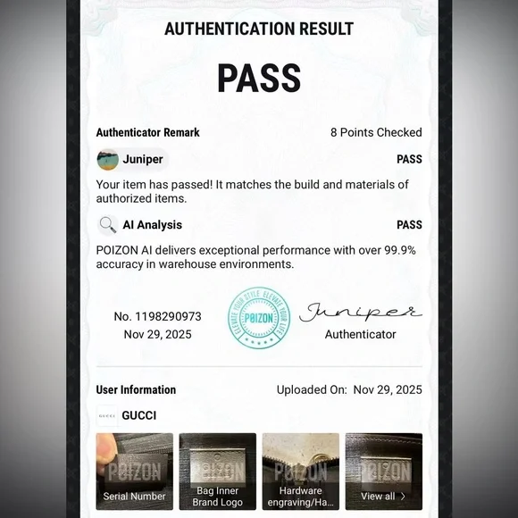 Gucci Brown Monogram Zip Wallet - Picture 2 of 14